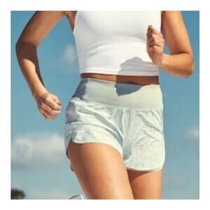 Athleta Run with it Printed Green Short size 1X